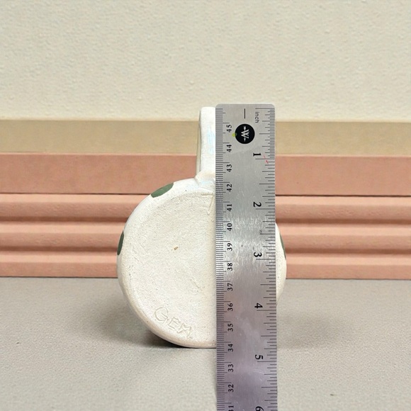 Vintage Cactus Mugs Studio Pottery Signed GEM 1975 Set Of 2 Black and Cream - Picture 15 of 15